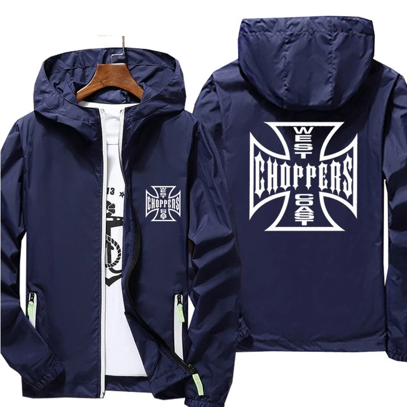 Mens West Coast Choppers Windbreaker Zipper Sports Pilot Thin Reflective Sunscreen Skin Ultra Light Jacket Coat Plus Size 7XL