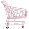 Mini Supermarket Shopping Trolley Cart Kids Shopping Cart Toys Small Grocery Cart Desktop Model Children's Toys Dollhouse Decor 4