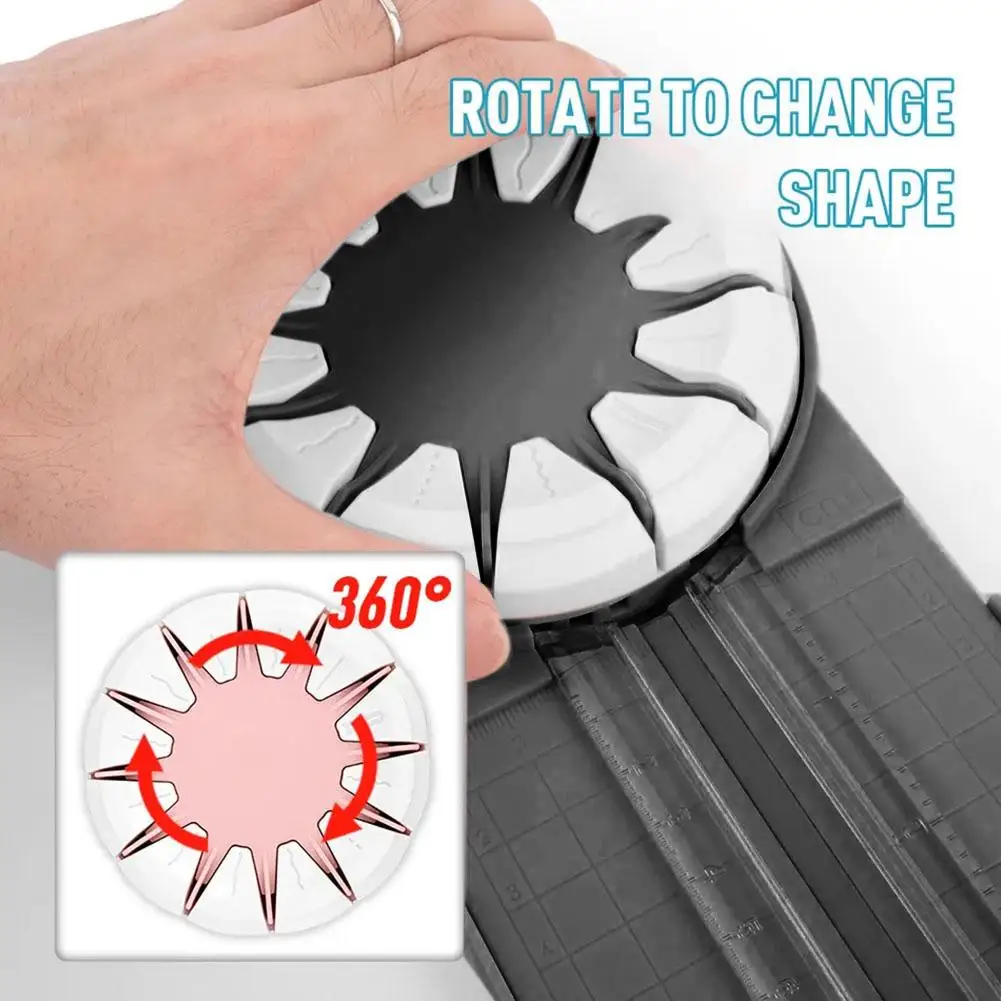 12 In 1 Portable Paper Cutter Multi-Functional Cutting Tool With 12 Cutting Heads 360&deg; Rotating Head For Cardstock paper cutter
