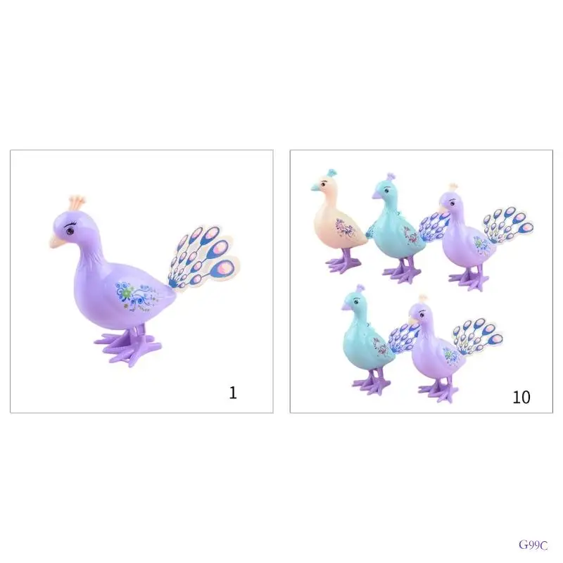 G99C Bird Peacocks Wind-up Toy Kids Birthday Holiday Gift Childhood Recalling Gifts Colourful Jumping Bird Toy