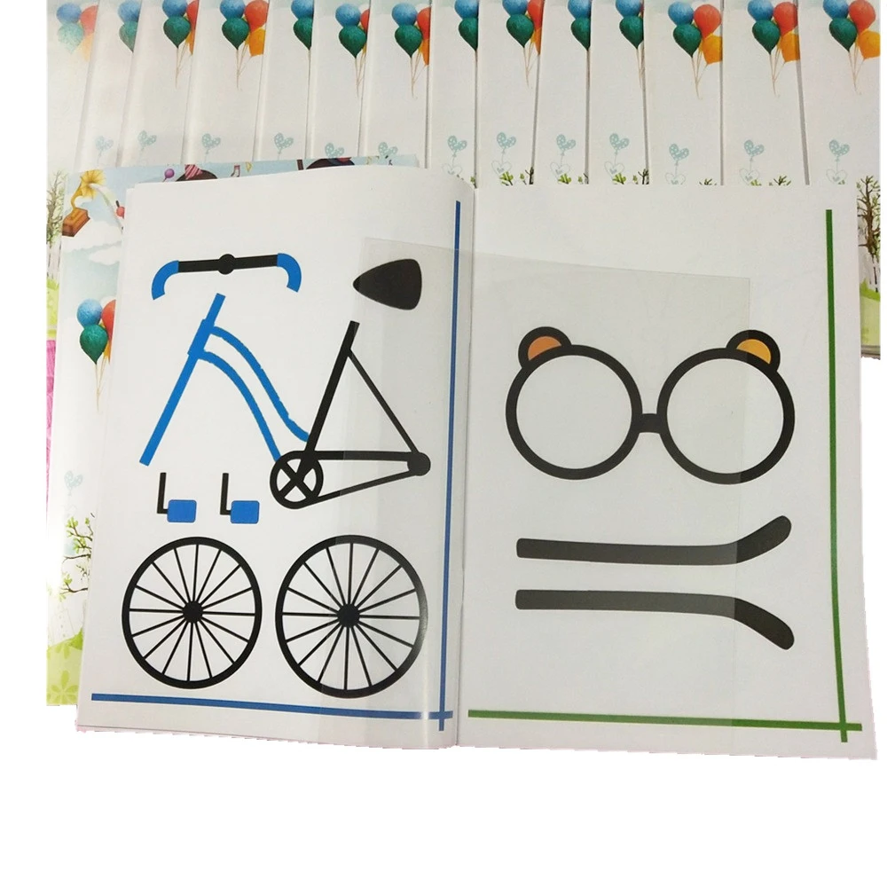 Libro da disegno per penna da stampa 3D riutilizzabile colorata 40 8 modelli di carta spessa modello di pittura con piastra trasparente per penna 3D regali per bambini - immagine 4
