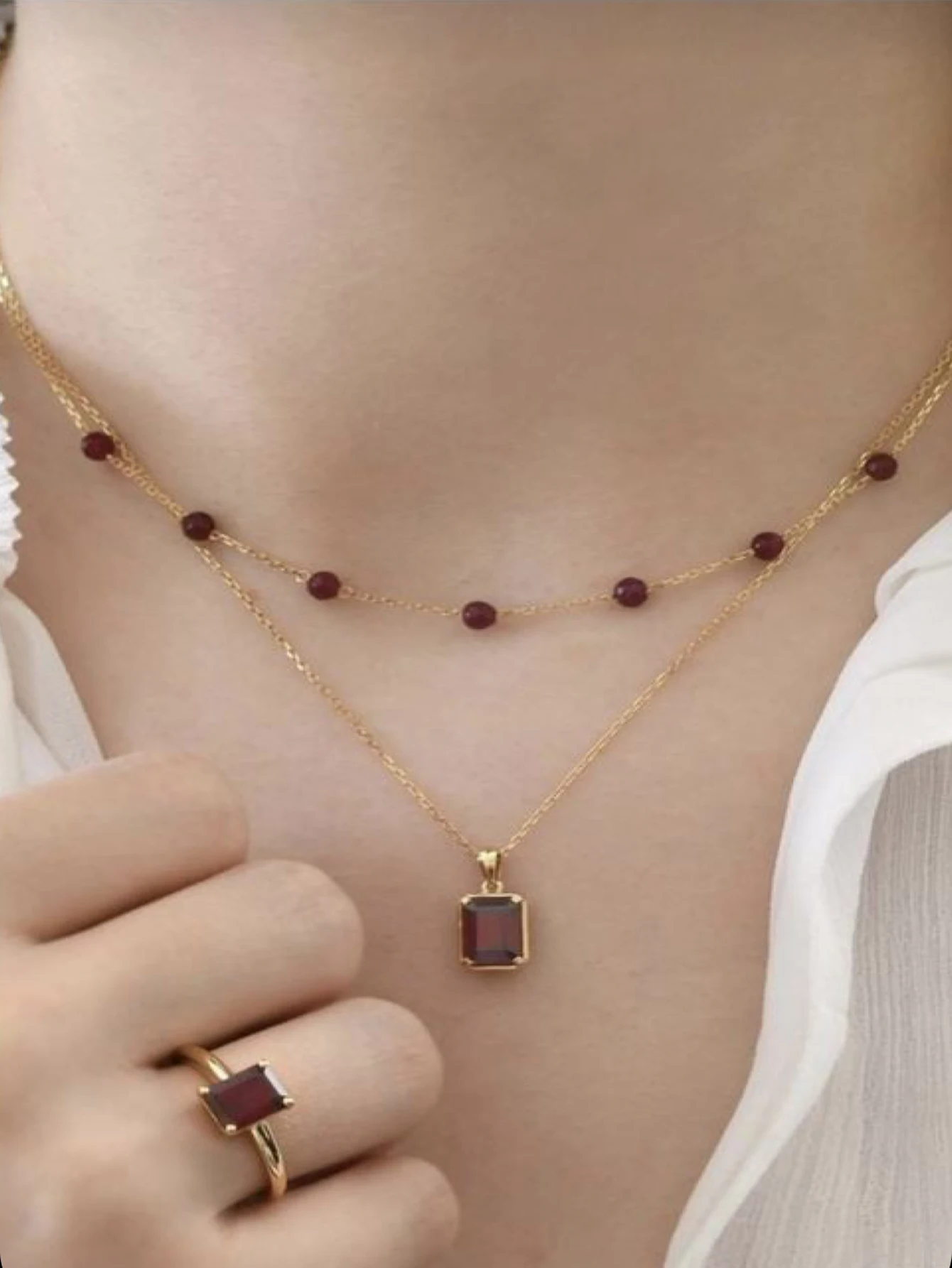 Retro square necklace daily party accessories for women
