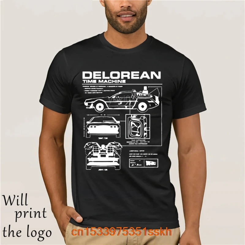Ritorno Al Futuro T-Shirt Schematica Delorean Navy