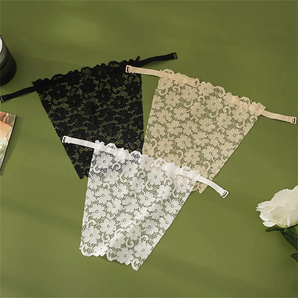 Women's Lace Collar Cover T-Shirt Elastic Band Easy To Grip Bra Wrapped Inserts Chest Protection Tube Top women lingerie bra