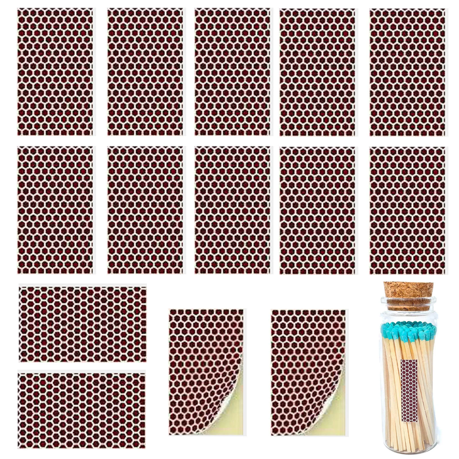 Candle Wick Stickers Star Flower Heart Round Strip Sticker Glass Bottles Label for Matches with Round Rectangular Candle Accessories Home Decoration