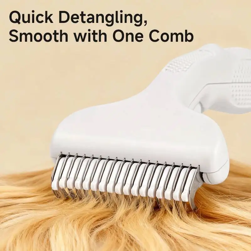Floating Stainless Steel Removal Brush Curved Design For Long Hair Breeds Puppy Cat Pet Products Dog Grooming_voghion.com