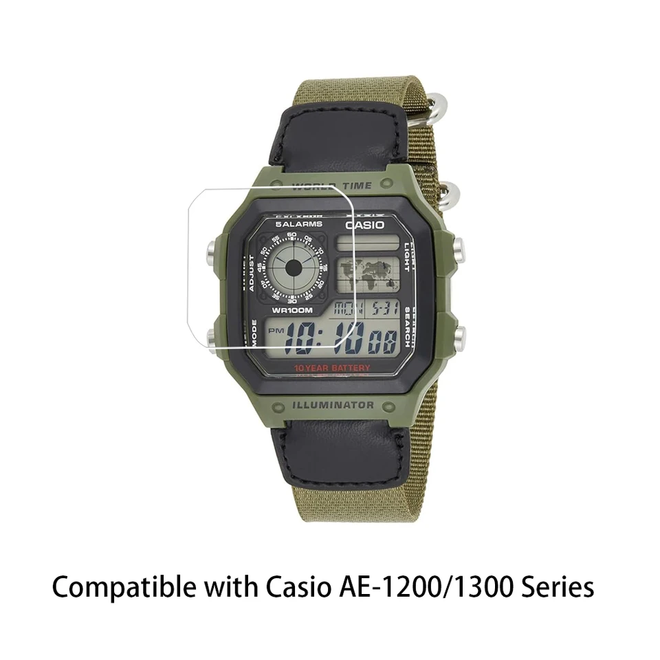 Zshion Casio AE-1200/AE-1300 Explosion Proof Screen Protector, HD Clear, Ultra-Thin Anti-Scratch Screen Protector for Casio AE-1200/AE-1300 (3 PCS
