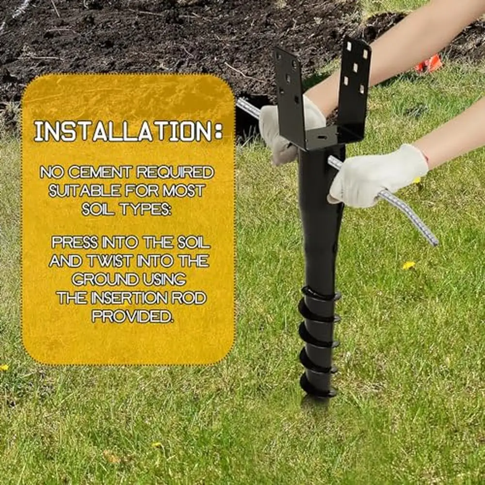 Ground Anchor Set 6 Pack No Dig U Model Post Spikes with Screws 4x4 Posts