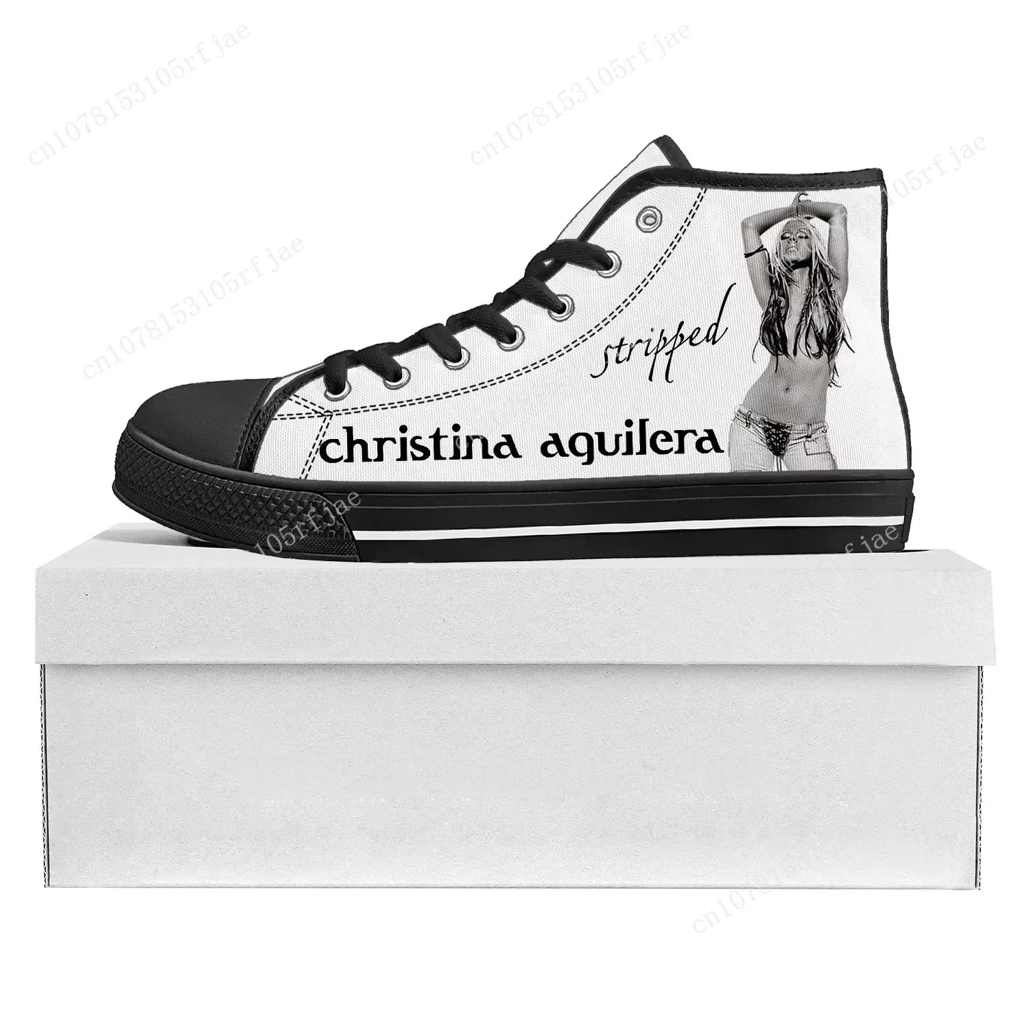 

Christina Aguilera High Top High Quality Sneakers Mens Womens Teenager Canvas Customized Sneaker Casual Couple Shoes Custom Shoe