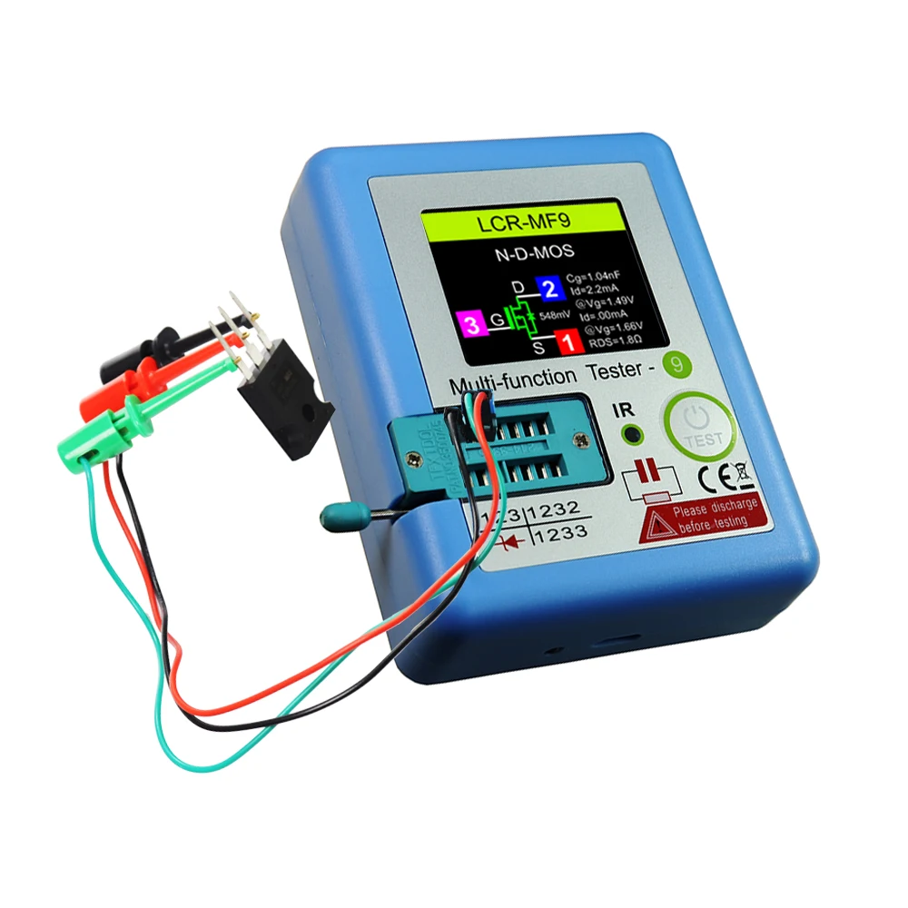 QISUO Transistor Tester - Color Display LCR-T7 Multi-Function Capacitance Resistance Tester For Electronics