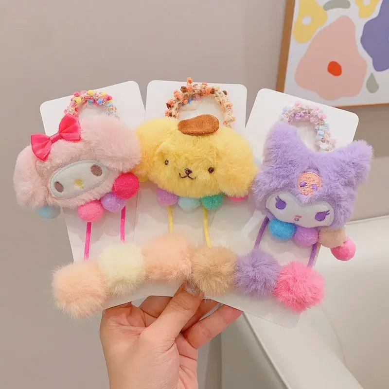 Kawaii Sanrio My Melody Hair RingS Girl Girly Heart Anime Figure Hairball Headband Rubber Band Soft Cute Cartoon Sweet New Style