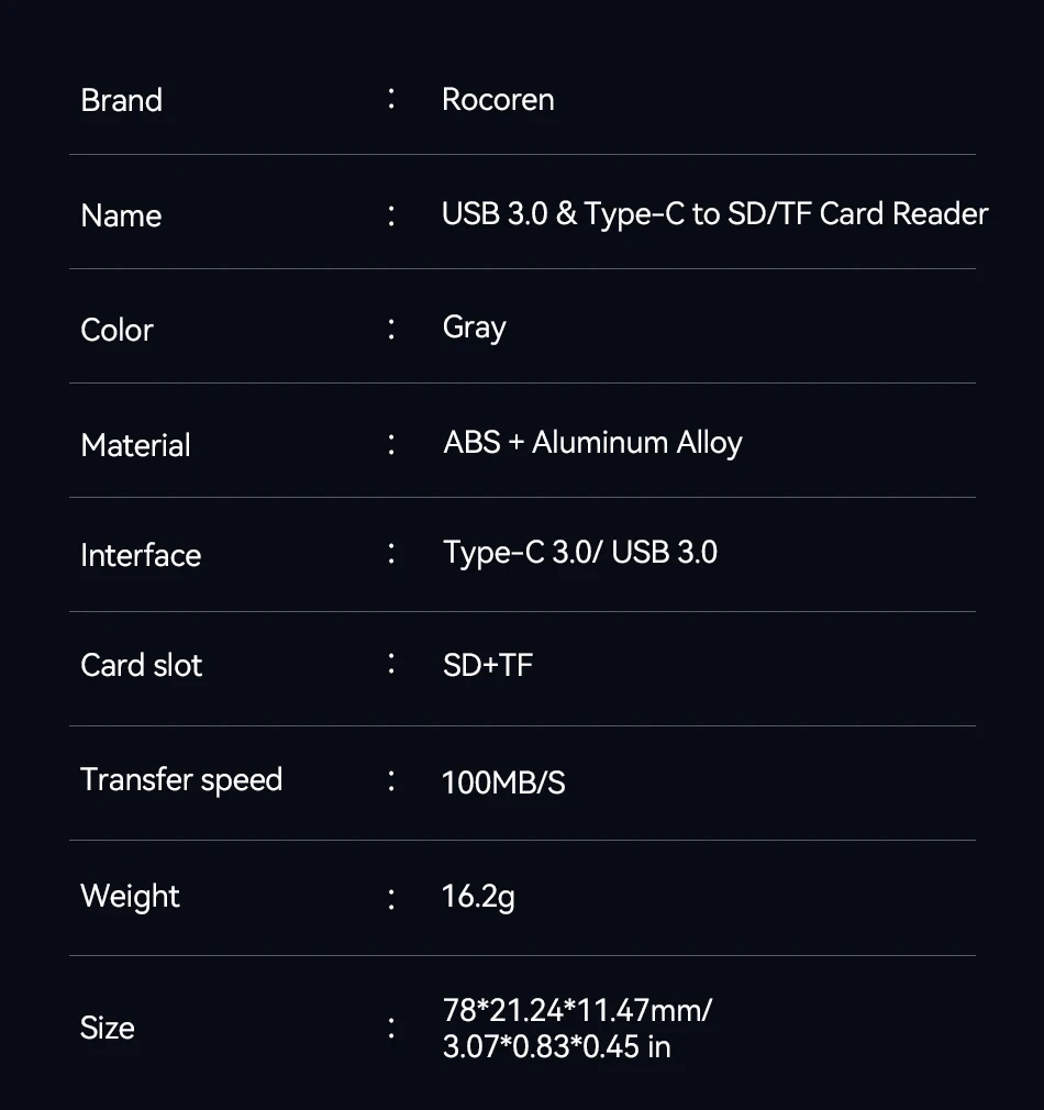 Sc7ede803b77e4213a030bc4ab50e390e6 Rocoren Lecteur Carte 2-en-1 – USB + Type-C Haute Vitesse