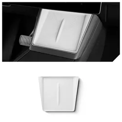 Wireless Charging Silicone Pad & Central Control Protector Cover with Non - Slip Mat (WHITE)