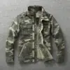 Men Jacket Denim Retro Cargo Hooded Jacketes Outdoor Multi Pockets Camo Tops Field Casual Fashion Hiking Coats Uniform 1