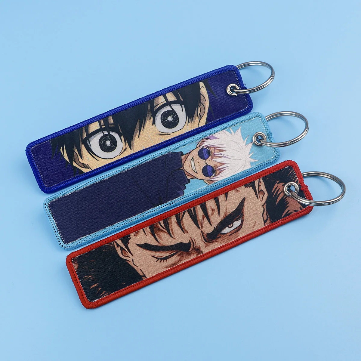 Gojo Satoru Cartoon Keychain Motorcycle Manga Anime Key Chain Men Gifts Cars Key Tag Embroidery Fashion Jewelry