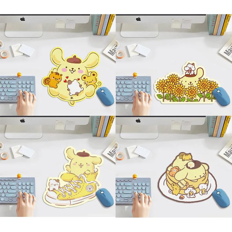 

Sanrio Pompompurin Kawaii Anime Dog Irregular Shape Cartoon Mouse Pad Computer Portable Multi-Function Coaster Desk Pad