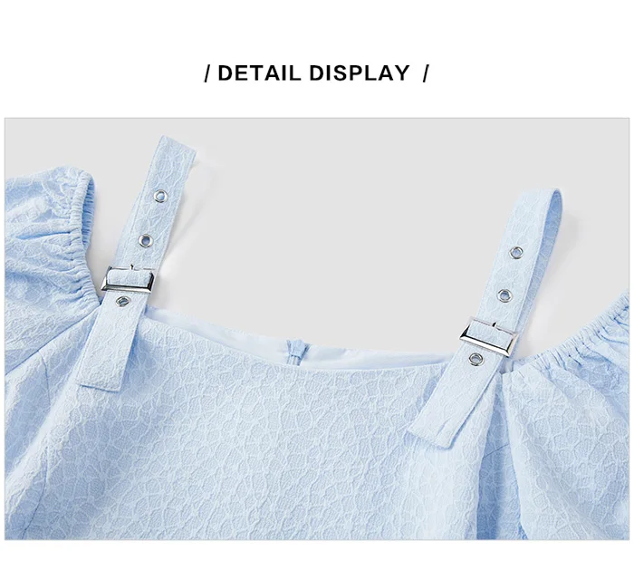 Vestido de mujer con cintura atada, texturizado, elegante y suave, de verano, irregular, con dobladillo con volantes, falda corta con estampado de campanillas, divertido