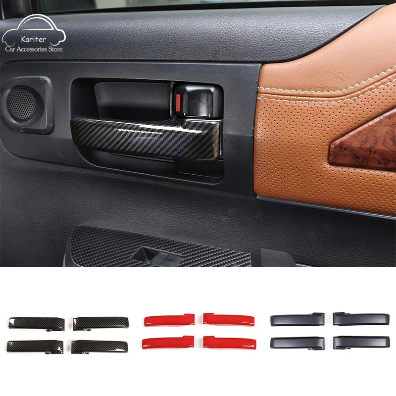 

For Toyota Tundra/Sequoia 2008-2020 Carbon Fiber Style Door Handle Frame Decoration Cover Trim Car Styling Interior Accessories