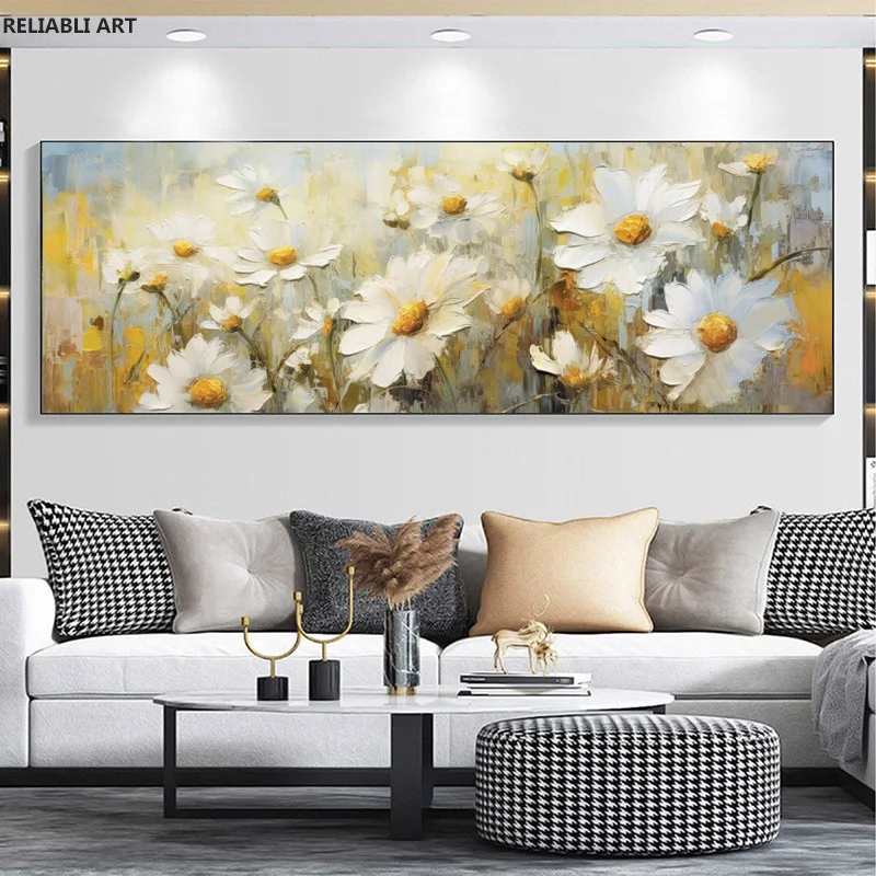 

Oil Painting Flowers Modern Abstract Painting, Poster On Canvas Print Picture Wall Art, Nordic Living Room Decor Cuadros