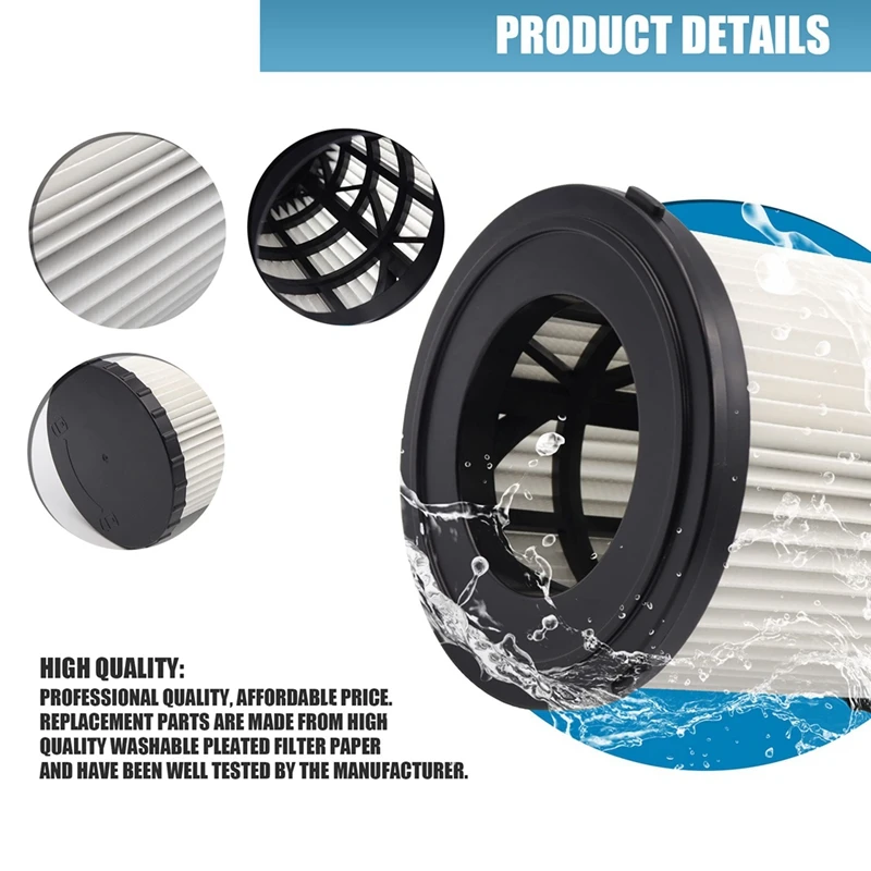 Reusable Pleated Filter 4-Pack HEPA Filter For DEWALT DCV5801H & DCV581H Vacuums - Washable Reusable Replacement Filters Dewalt Vacuum - View #4