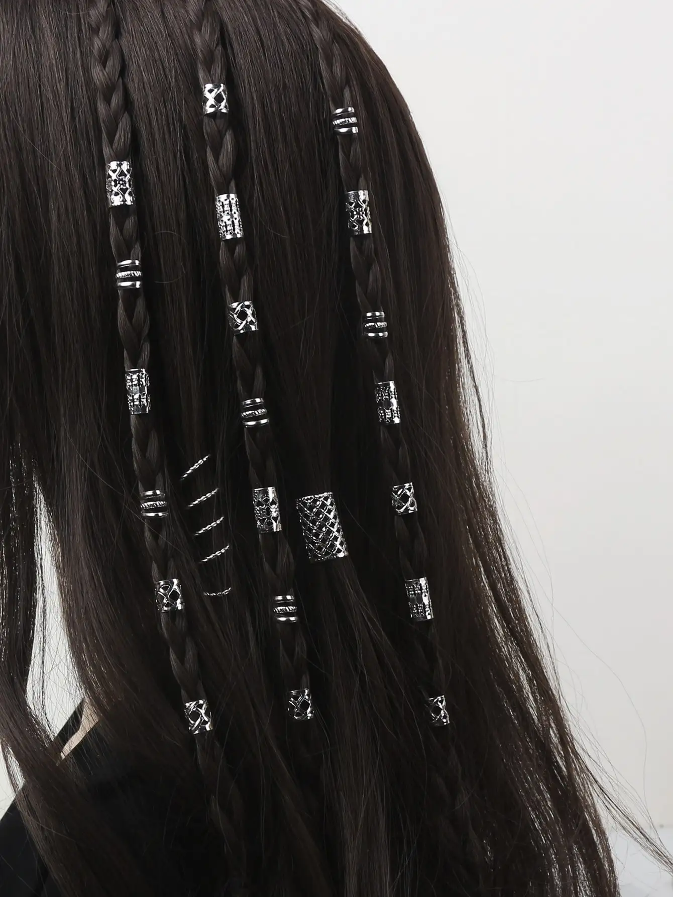 90pcs Hollow Out Hair Ring,Dreadlocks Beads Hair Braid Rings Clips Dread Locks Hair Braiding Metal Cuffs Decoration/Accessories