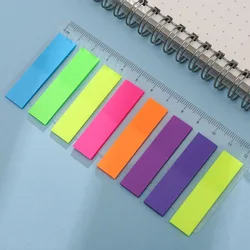 Vibrant Fluorescent Sticky Notes & Bookmark Set - Transparent Memo Pads for School and Office Stationery (8 colors 200 sheets)