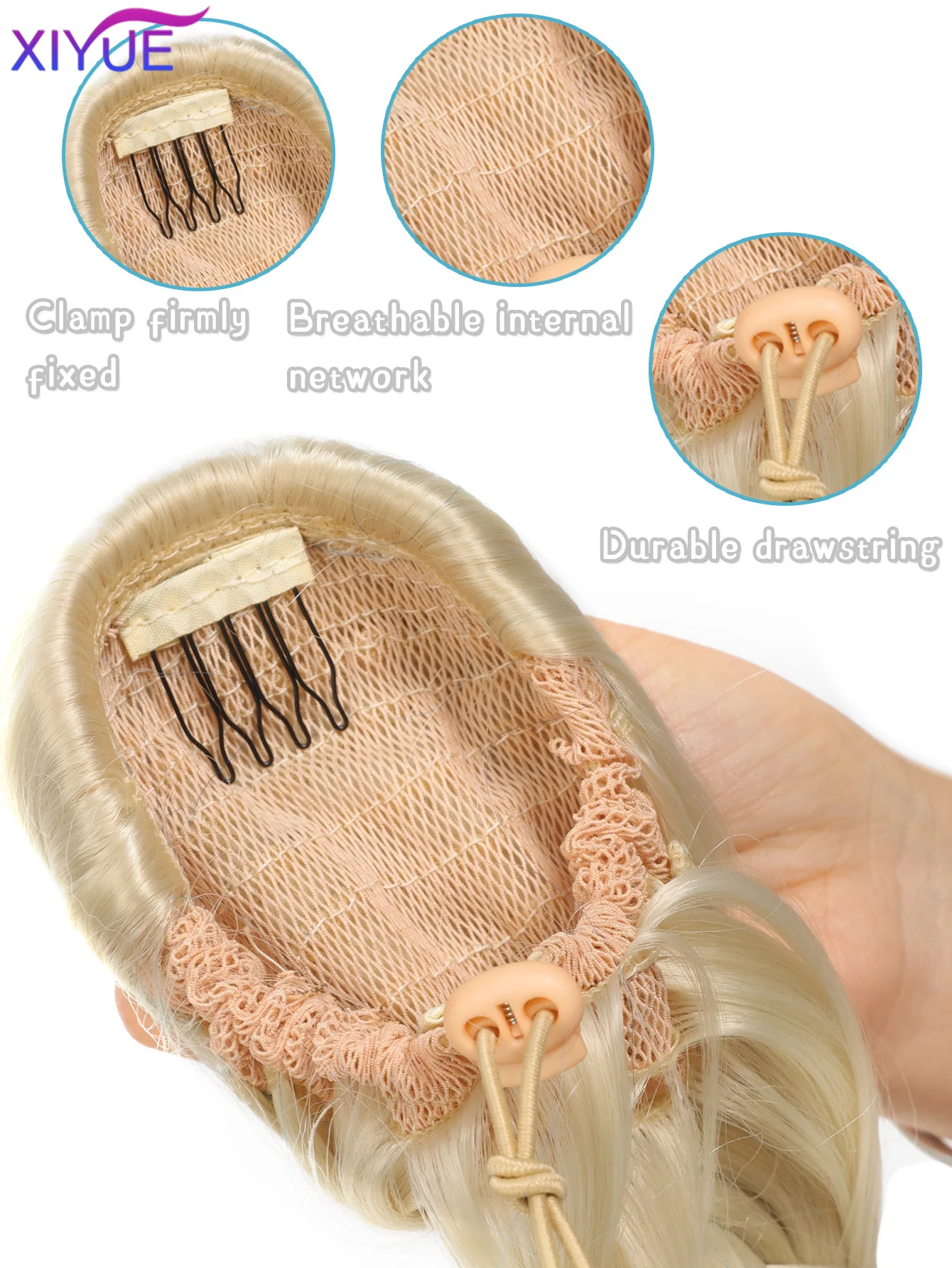 Synthetic Long Drawstring Gradient Ponytail Ponytail Hair Extensions Heat Resistant Pony Tail Hair piece For Women Daily Party