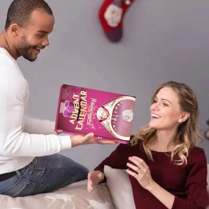 Calendario dell'avvento di gioielli per le donne natale con collana anelli orecchino 24 giorni Y5GB - immagine 3