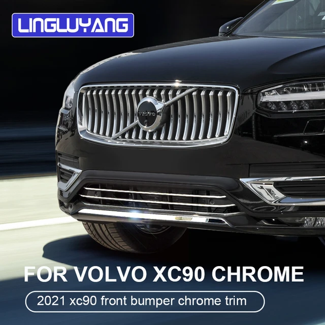 For Car Accessories For Volvo Xc90 Chrome Decoration 2020-2021 Mid-net Front Bumper Lip Trim Xc90 Decorative Stickers Chromium Styling - AliExpress