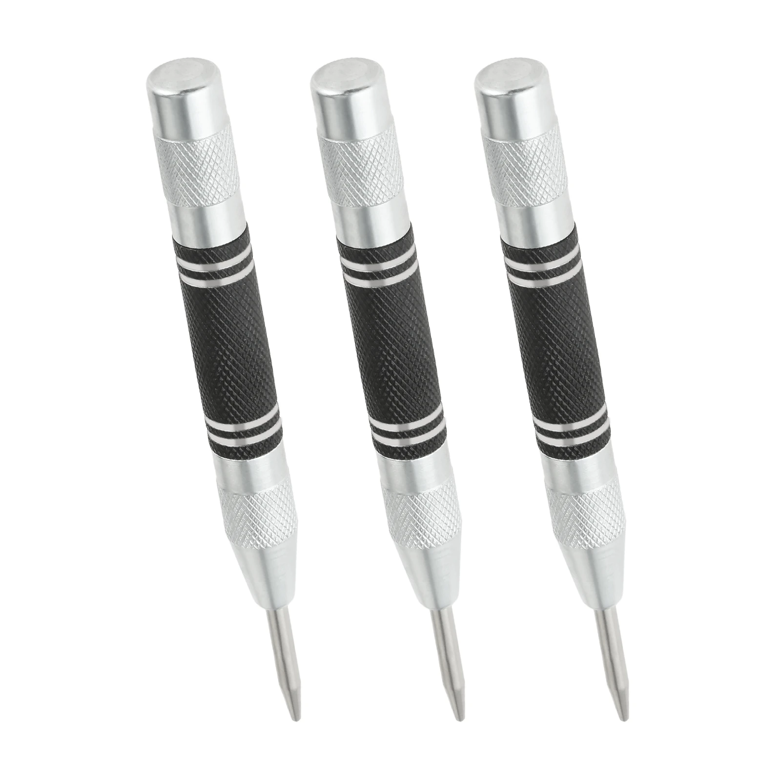 

3pcs Automatic Center Punch 5 Inch Heavy Duty Steel Spring Loaded Center Hole Adjustable Tension Punch Tool Metal Wood Plastic