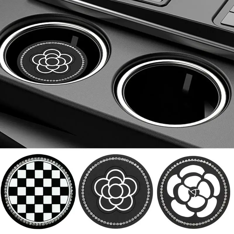 

Car Coaster Multifunctional Reusable Bling Rhinestone Car Cup Holder Universal Non-Slip Cute Car Coasters Car Accessories