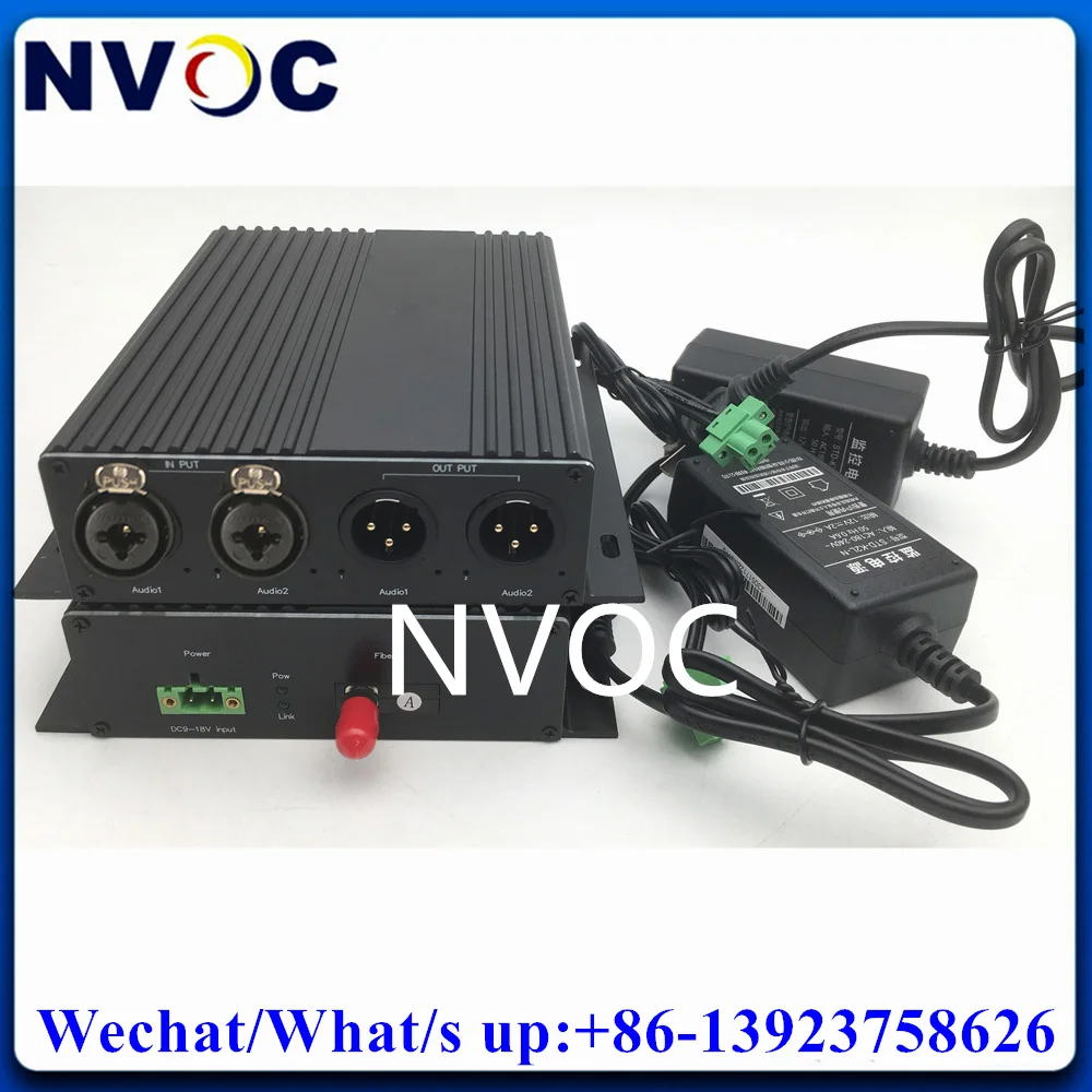 

2Ch BIDI XLR Mircophone Balanced 3Pin Audio Over ST/FC/LC/SC Fiber Converter Transceiver with Switchable Phantom Power 48V