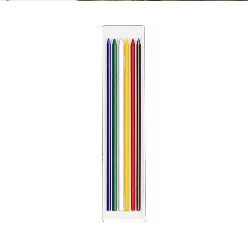 6-Color Deep Hole Woodworking Mechanical Pencils with Built-in Sharpener