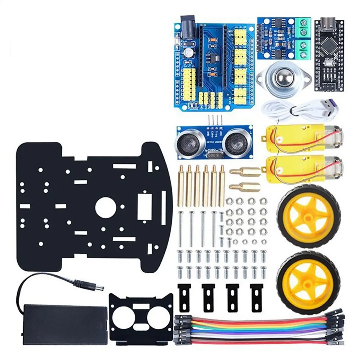 Robot voiture intelligent DIY programmable STEM terminé roulant sur une piste