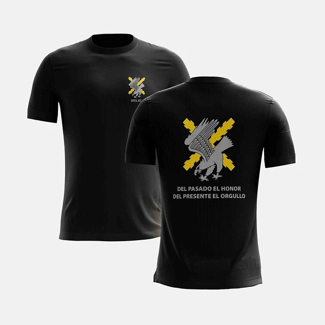 Camiseta Ejercito De Tierra Español. Brigada De Infantería Ligera  Aerotransportable. Español Brigada Galicia VII. 100% Algodón