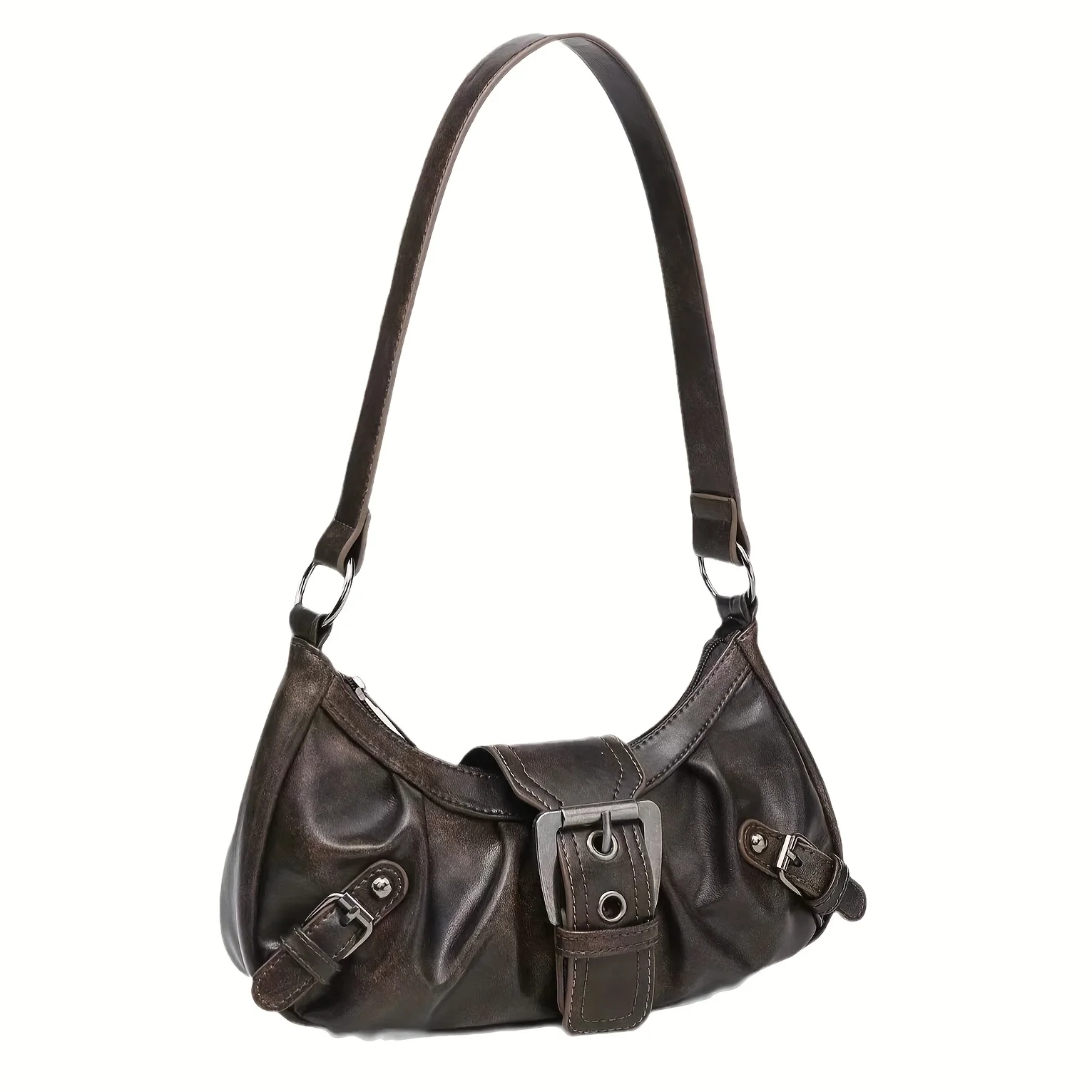 Y2K Retro Handbag Women's Bag, Stylish Fold Leather Shoulder Armpit Bag, Chic Retro Handbags Purse, Temperament Woman Tote Bag