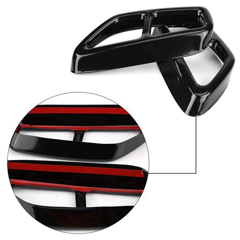 1Pair Car ABS Black Exhaust Tailpipe Cover Trim Replacement Parts  For BMW 5 Series G30 528Li 530Li 2017-2018