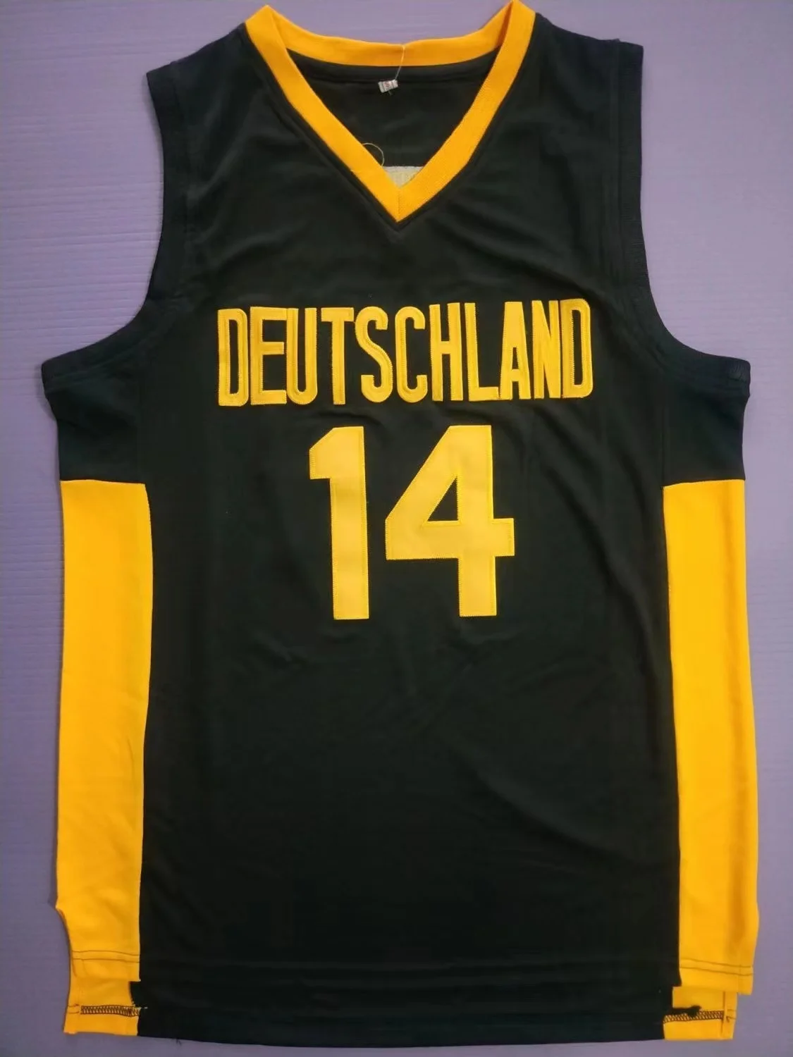 Men Sport Tees DEUTSCHLAND 14 NOWITZ jersey Embroidery sewing Outdoor sportswear Hip-hop culture Black