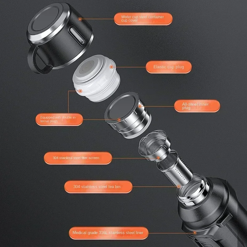 316 Stainless Steel Large Capacity Portable Outdoor Thermos PotCup Food Grade Large Capacity