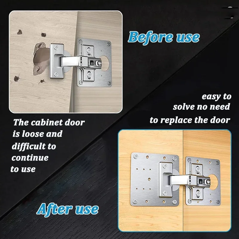 Kitchen Cabinet Hinge Repair Plate hinge repair plate Stainless Steel Furniture Drawer Hinge Fixing Plate Table Cabinet Window Door Repair 2/4Pcs