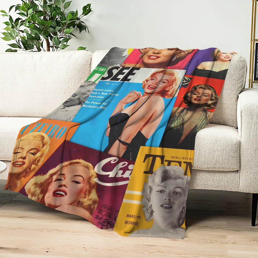 M-Marilyn M-Monroe 50s movie Blanket Skin friendly comfort warm soft plush blanket suitable sofa living room office bedroom 5