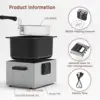 1800W 5 Liters/21 Cups Large Electric Deep Fryer with 3 Frying Baskets for Home Use, Adjustable Temperature,View Window Lid 2