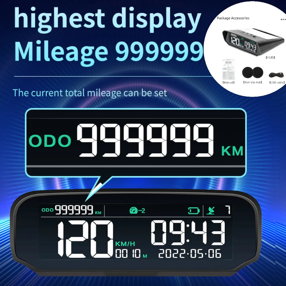 TOTMOX Tachimetro GPS per auto HUD Head Up Display, monitoraggio della velocità Allarme di