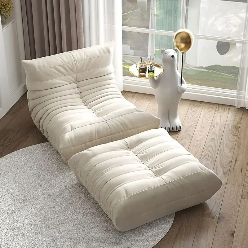 Single Sofa Lazy Floor Couch Caterpillar Sofa Chair Soft Living Room Sofa Recliner Bedroom Balcony Leisure Single Fireside Chair