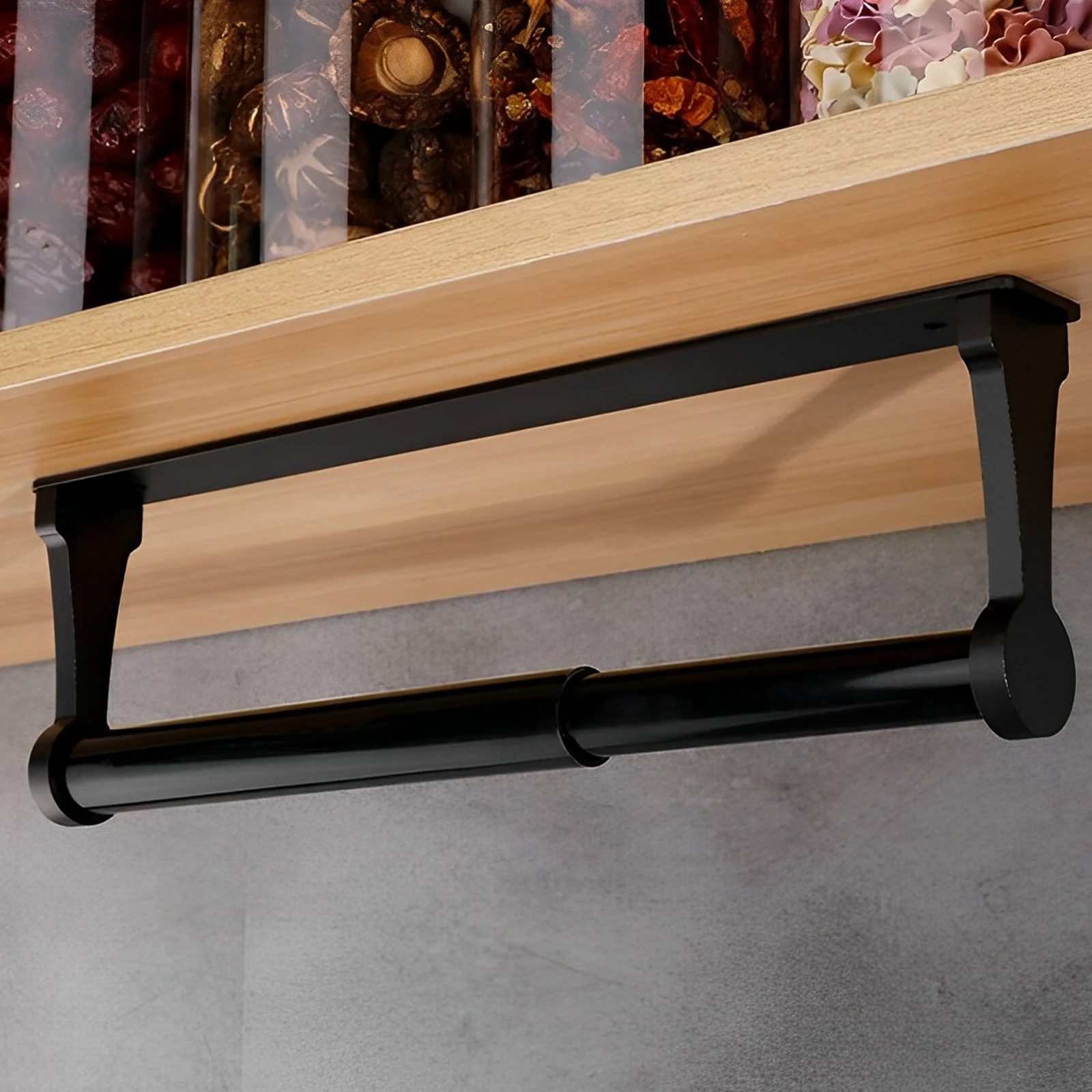 1/2Pcs Paper Towel Holder Under Cabinet Stainless Steel Toilet Roll Holder Multi-role Bathroom Towel Rack Kitchen Storage Rack