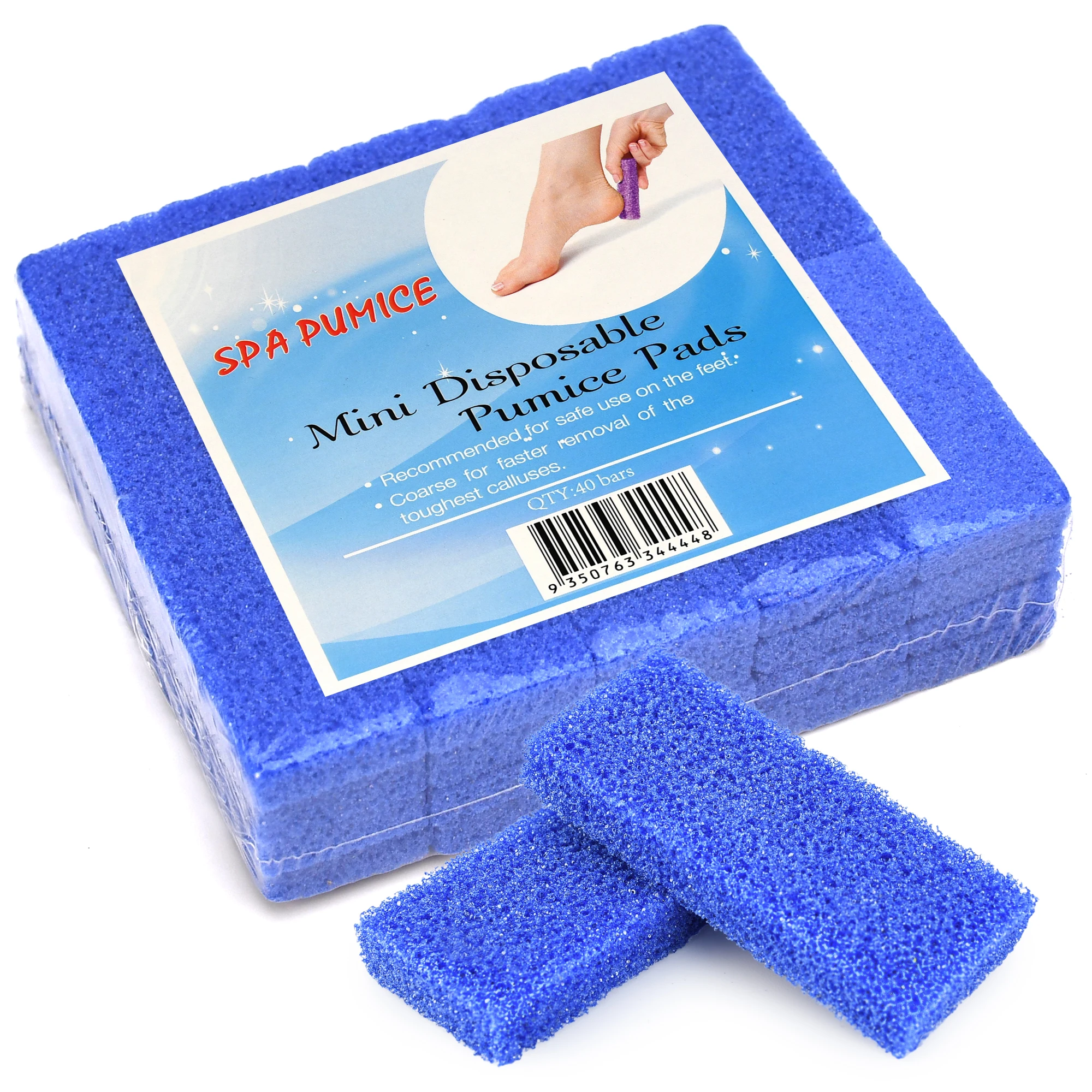 

40Pc Disposable Mini Foot Pumice Bar Sponge Callus Remover Exfoliate Hard Skin Pedicure Scrubber Heels Care Scrub Manicure Tools