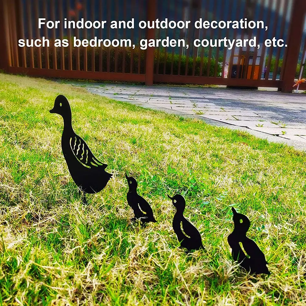 

Landscape Sculpture Duck Ornaments Silhouette Stakes Lovely Duck Silhouette Pile Plug-in Posts Standing Duck Decoration