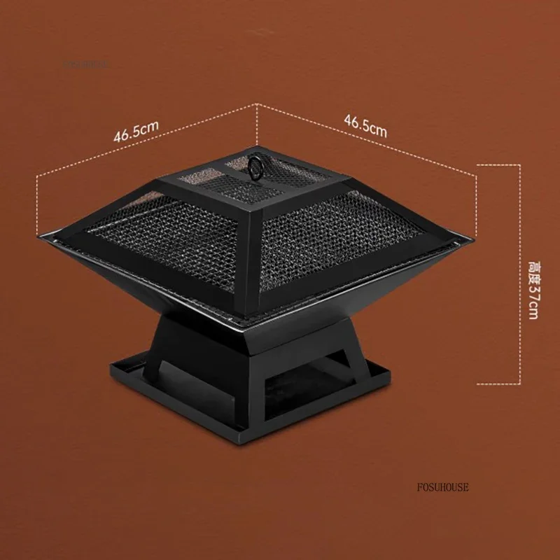 Courtyard Outdoor Fire Pits Barbecue Table Outdoor Heating Charcoal Stove Grill Stand Home Indoor Tea Making Stove Full Set C