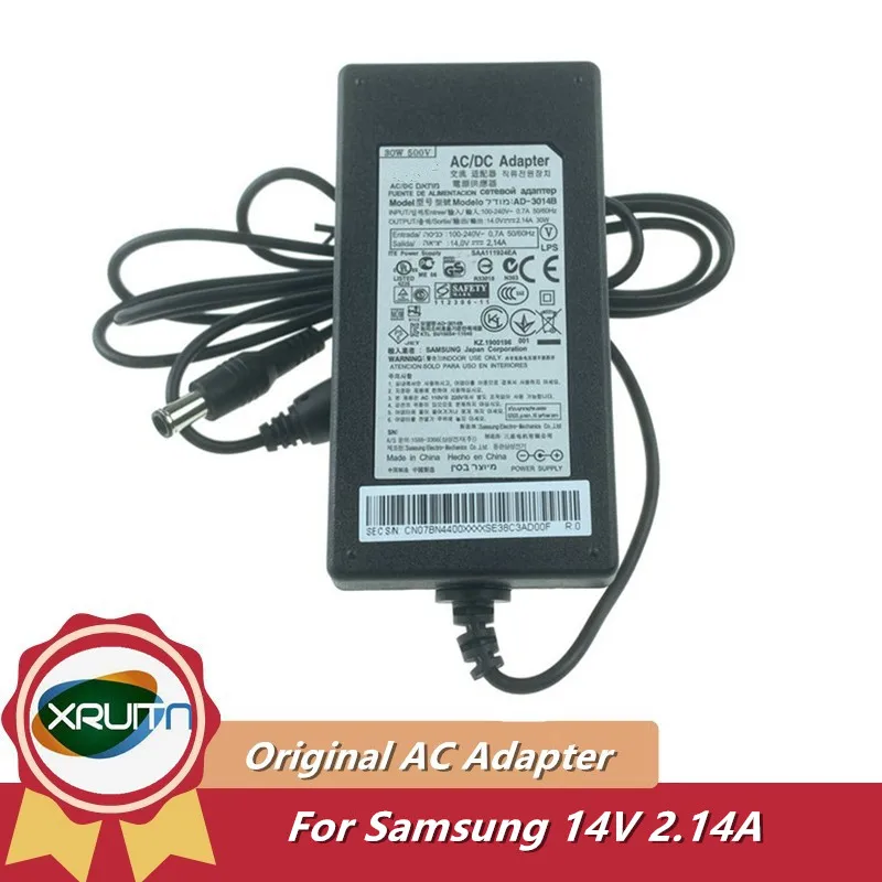 

Genuine A3014-FPNA 14V 2.14A 30W AC Adapter Charger for Samsung Monitor Power Supply AD-3014B ADS-30NJ-12 PS30W-14J1 A3014-FPN