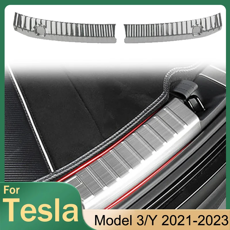 

Trunk Door Sill Cover Protector For Tesla Model Y Model 3 2017-2023 Accessories Rear Bumper Foot Plate Guard For Tesla Model Y3